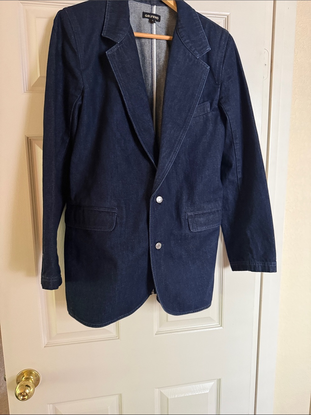 GRLFRND Dark Navy Corduroy Blazer
